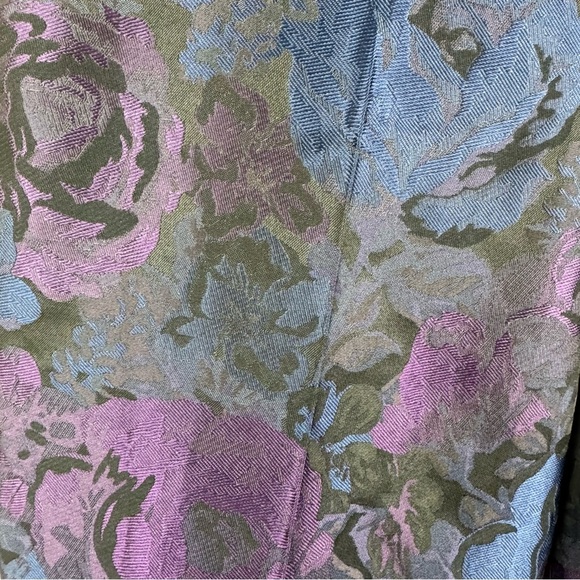 Talbots Dress Pants Satin Floral Lined Damask Whimsigoth Ankle Size 6 - Picture 3 of 7